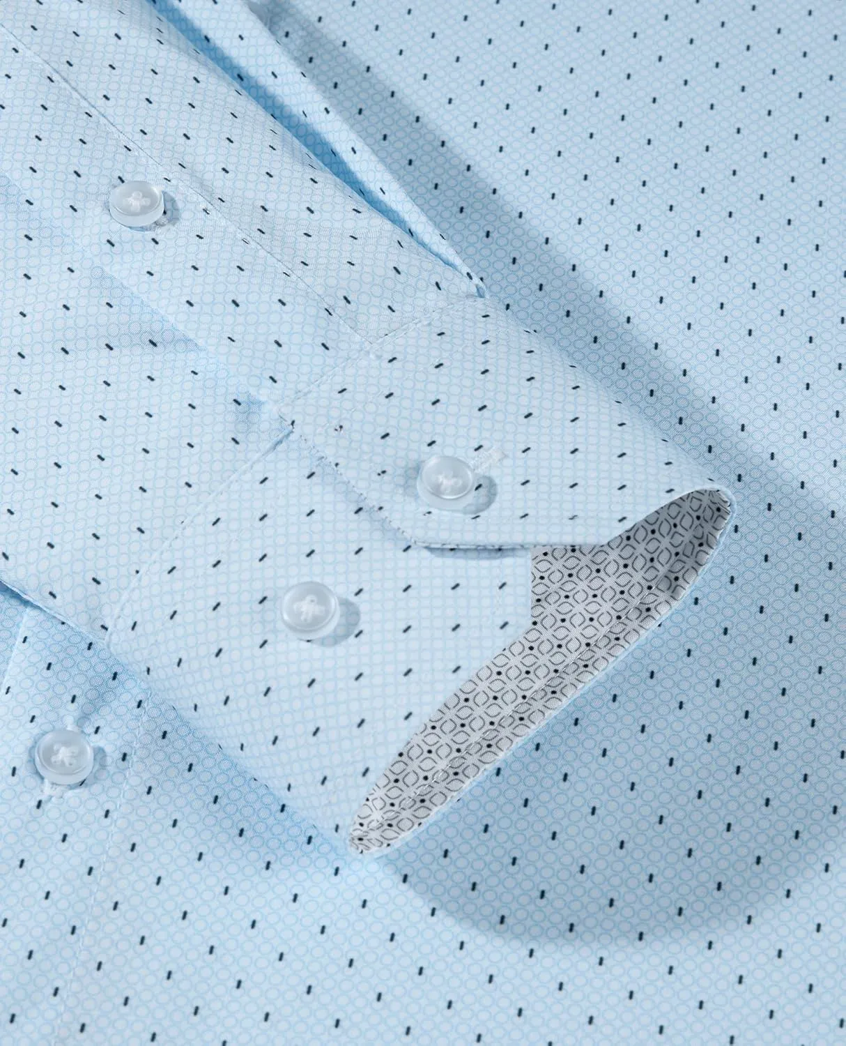Alimens & Gentle Mens Dress Shirts Printed Button Down Shirt Long Sleeve Regular Fit Inner Collar Contrast Shirt Business