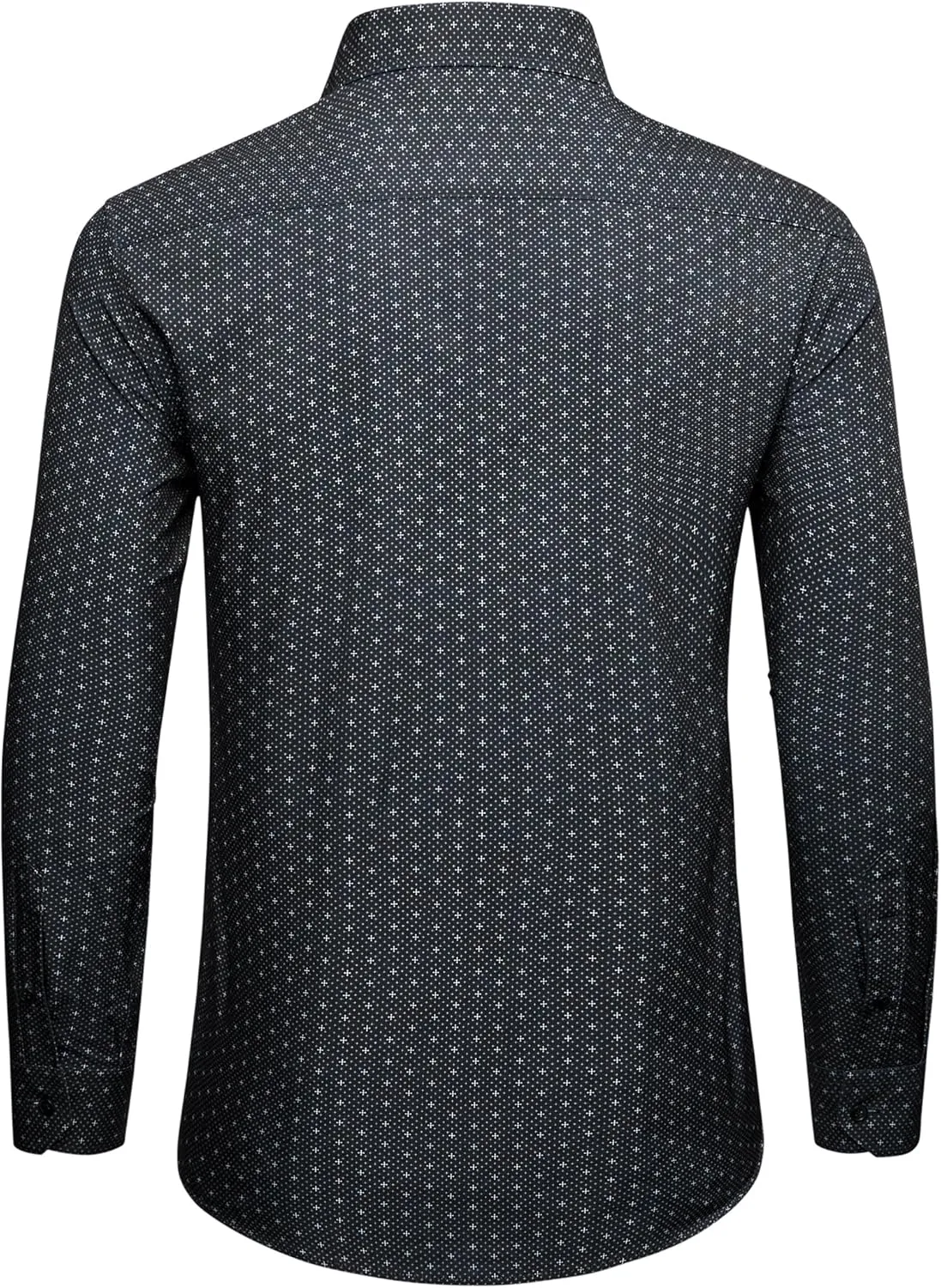 Alimens & Gentle Mens Dress Shirts Printed Button Down Shirt Long Sleeve Regular Fit Inner Collar Contrast Shirt Business