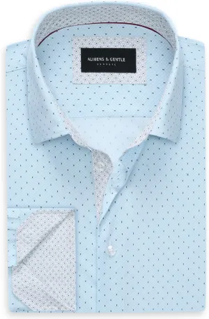 Alimens & Gentle Mens Dress Shirts Printed Button Down Shirt Long Sleeve Regular Fit Inner Collar Contrast Shirt Business