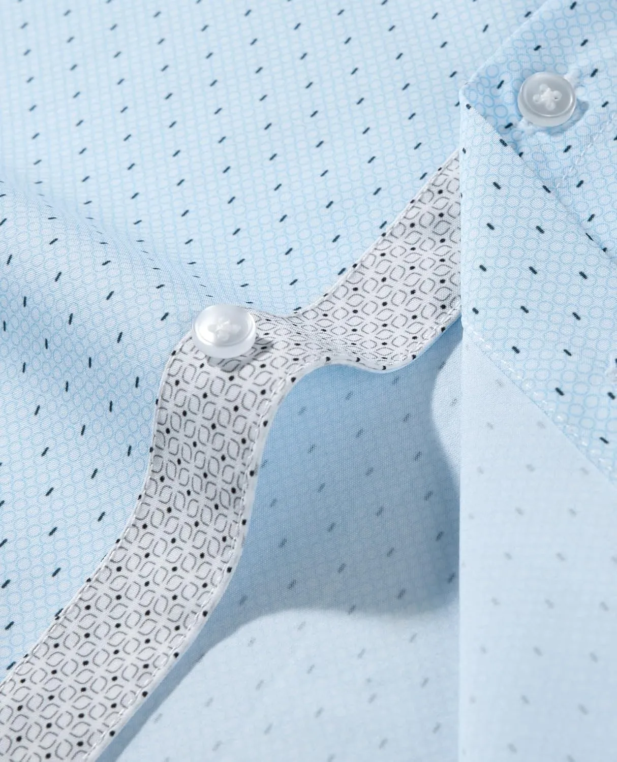 Alimens & Gentle Mens Dress Shirts Printed Button Down Shirt Long Sleeve Regular Fit Inner Collar Contrast Shirt Business