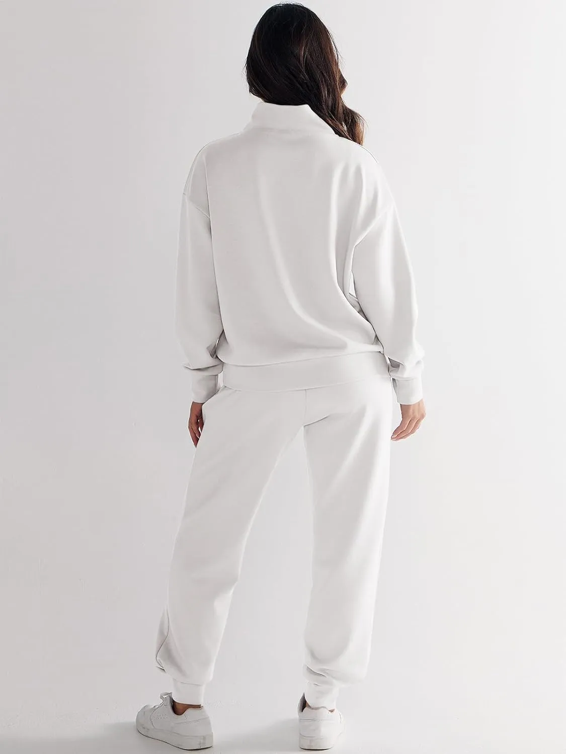 ANRABESS Women's 2 Piece Lounge Sets Half Zip Sweatshirt Jogger Sweatpant 2025 Trendy Spring Casual Travel Sweat Outfits