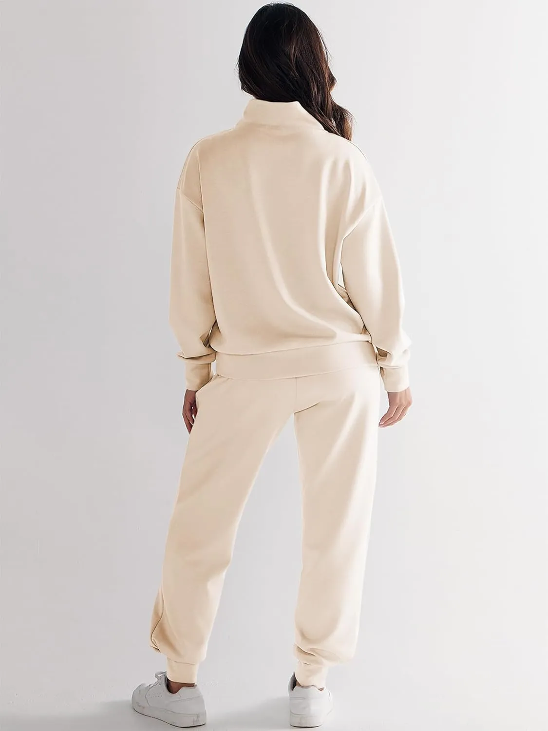 ANRABESS Women's 2 Piece Lounge Sets Half Zip Sweatshirt Jogger Sweatpant 2025 Trendy Spring Casual Travel Sweat Outfits