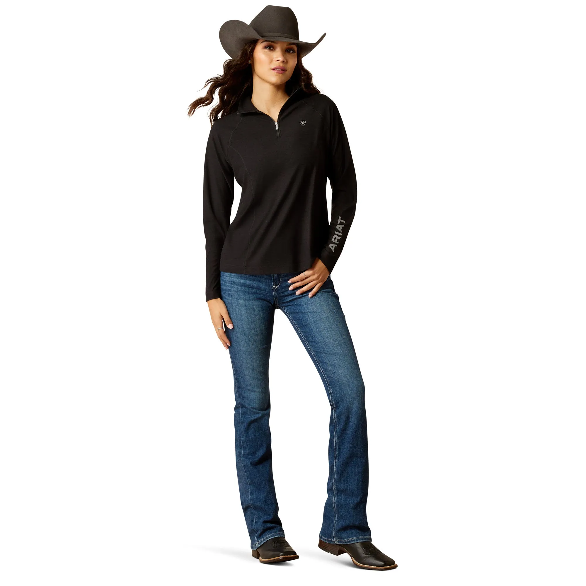 Ariat Ladies Laguna 2.0 Black Quarter Zip Top 10052116