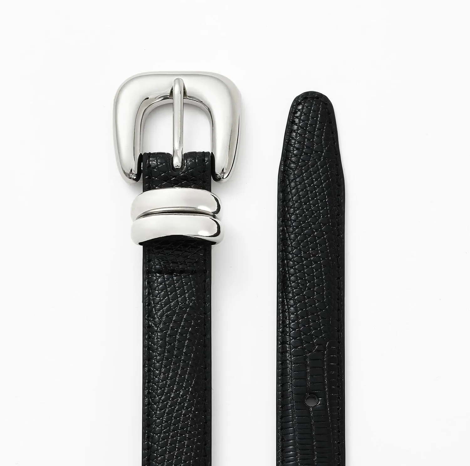 Black Belt with Silver Buckle Women Leather Belts for Women Belts for Jeans Dresses