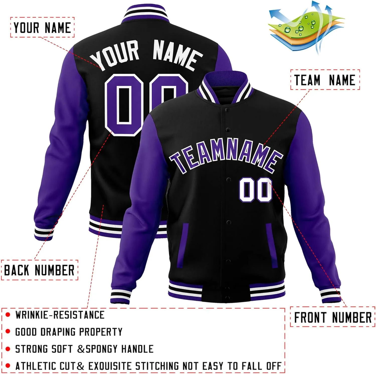 Custom Mens Varsity Jacket Baseball Letterman Bomber Jackets Personalized Stitched Any Name Number Logo