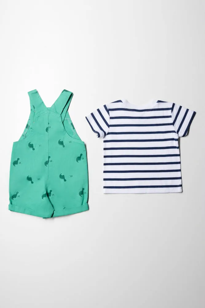 Dino Dungaree Set Green