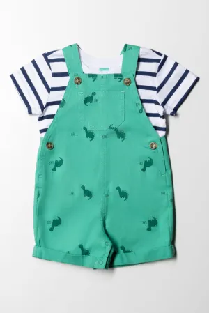 Dino Dungaree Set Green