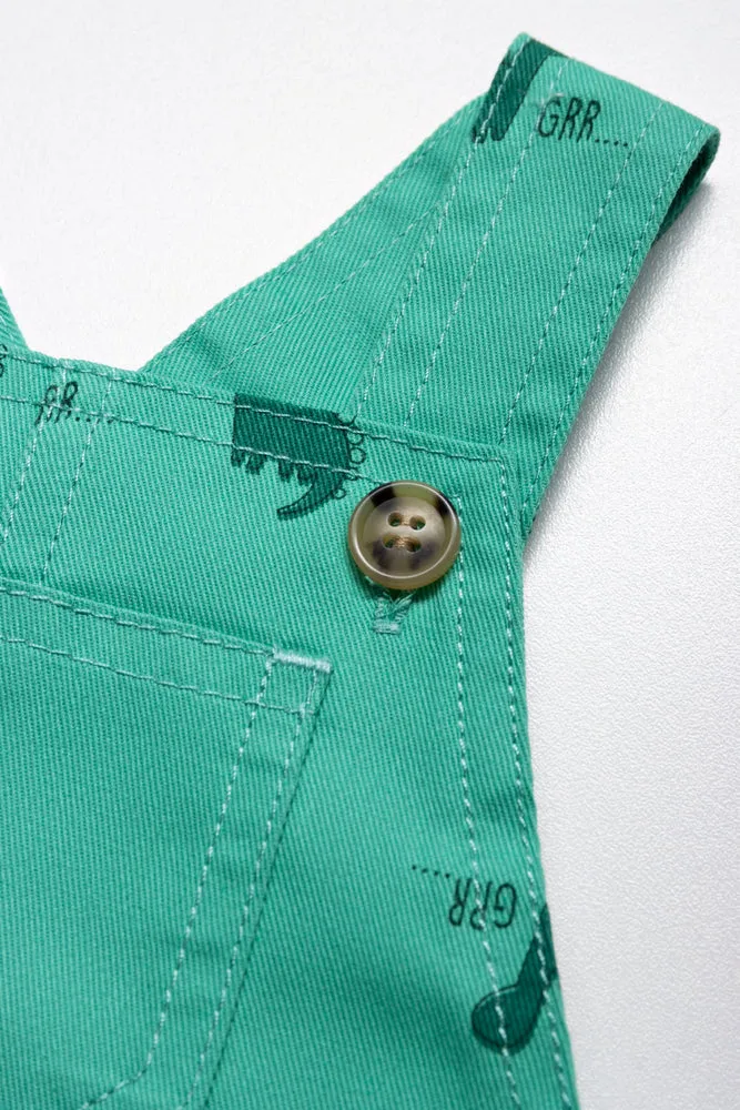 Dino Dungaree Set Green
