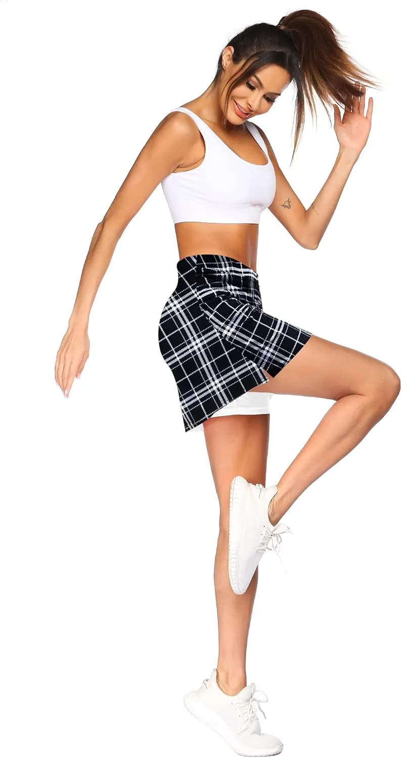 Ekouaer Women's Athletic Skorts Lightweight Golf Skirts Inner Shorts Pocket Tennis Workout Sports Pickleball Skort