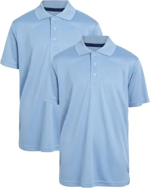 Galaxy by Harvic Boys School Uniform Shirt - 2 Pack Moisture Wicking Short Sleeve Polo T-Shirt (8-20)