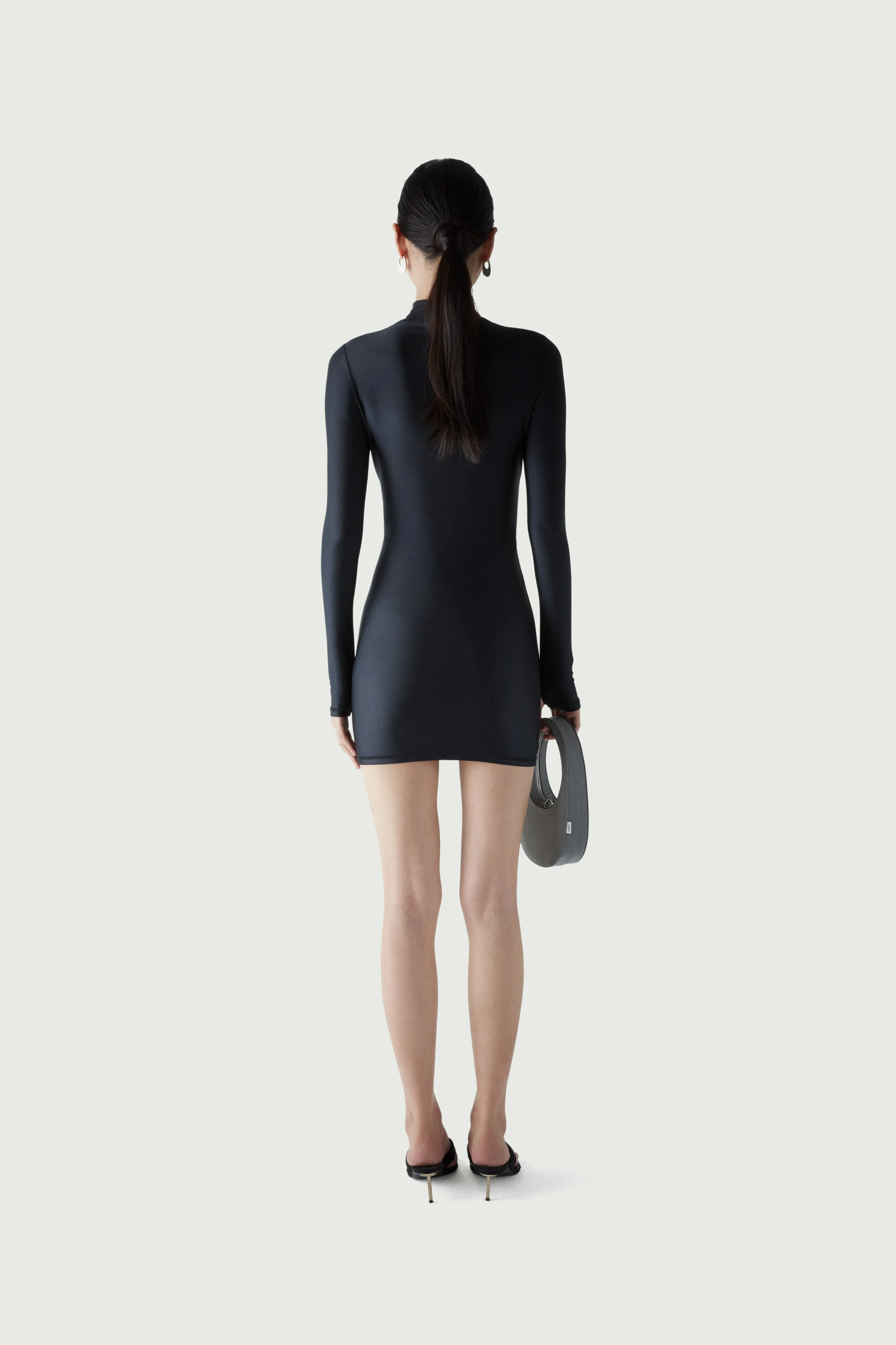High Neck Fitted Mini Dress
