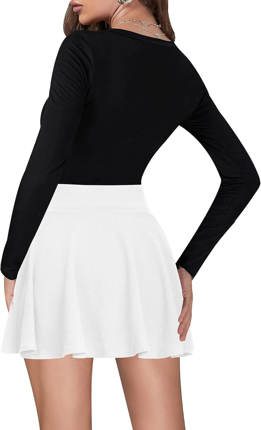 High Waisted Pleated Skirts for Women Skater Tennis Skirt with Shorts Pockets Mini A-Line Skirt