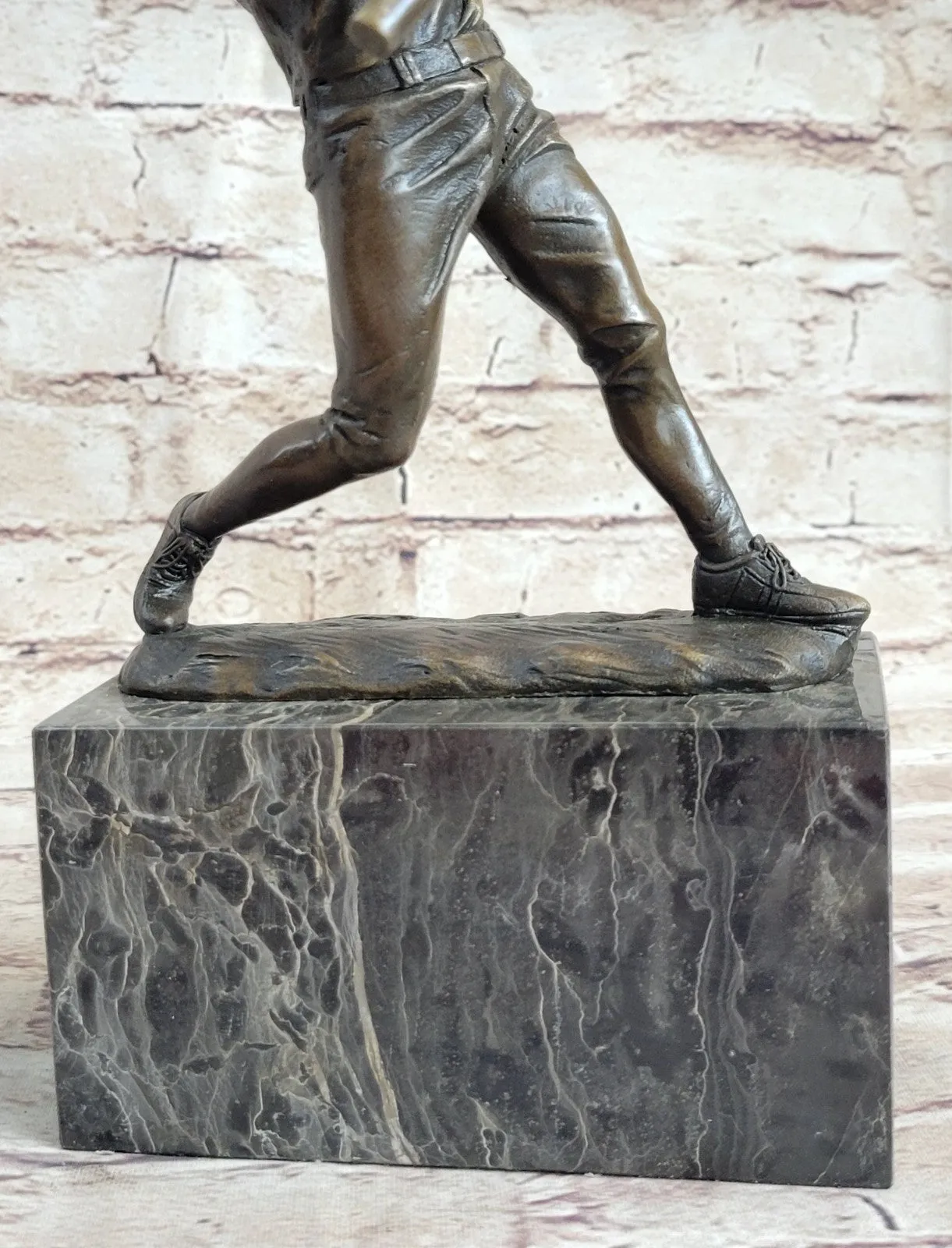 Hot Cast Signed Original Baseball player Trophy Gift Bronze Sculpture Statue