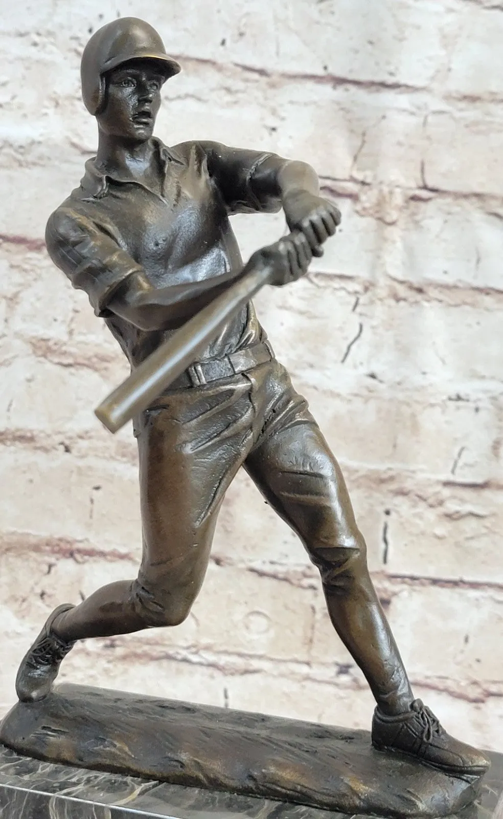 Hot Cast Signed Original Baseball player Trophy Gift Bronze Sculpture Statue