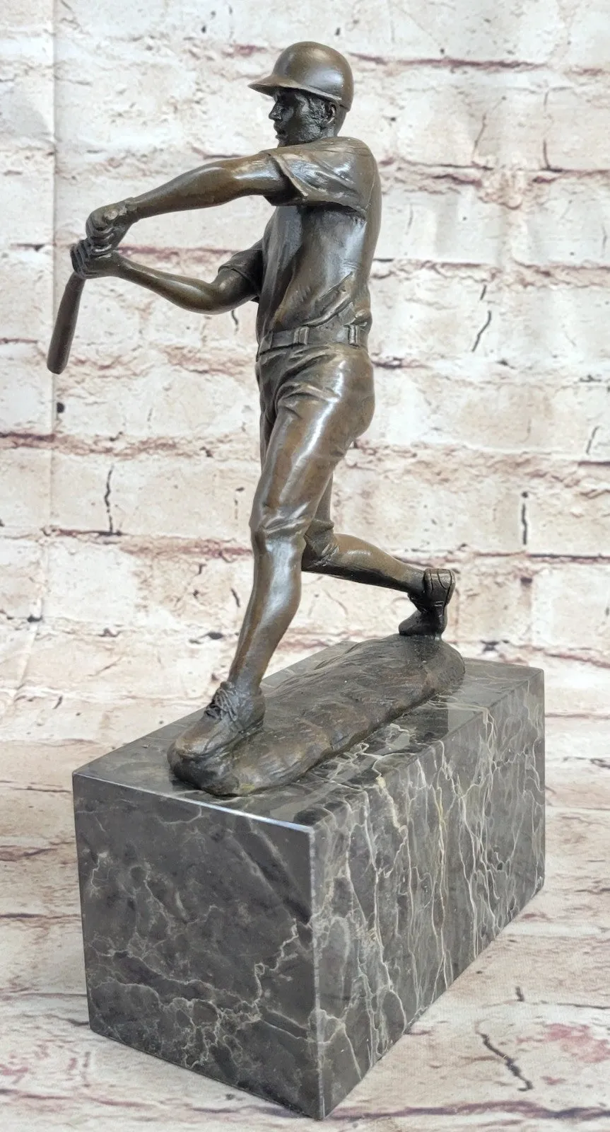 Hot Cast Signed Original Baseball player Trophy Gift Bronze Sculpture Statue