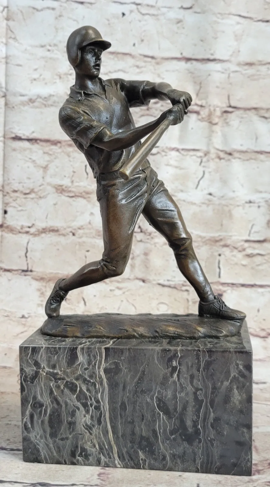 Hot Cast Signed Original Baseball player Trophy Gift Bronze Sculpture Statue