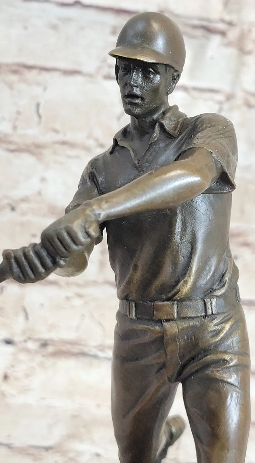 Hot Cast Signed Original Baseball player Trophy Gift Bronze Sculpture Statue