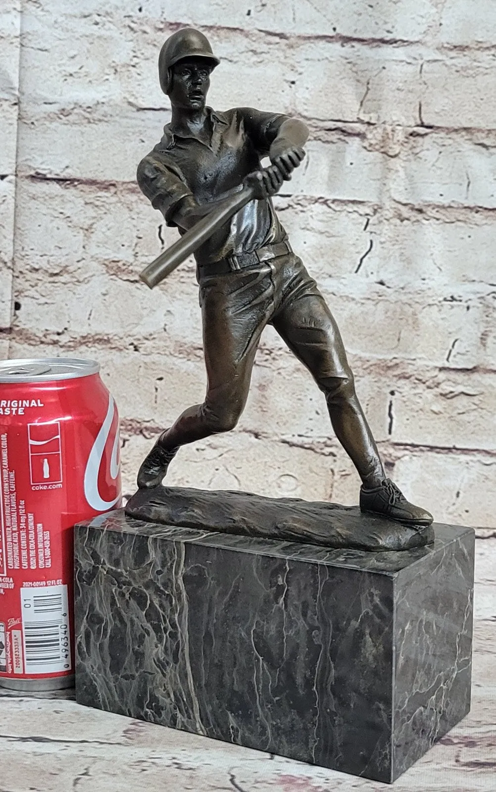 Hot Cast Signed Original Baseball player Trophy Gift Bronze Sculpture Statue