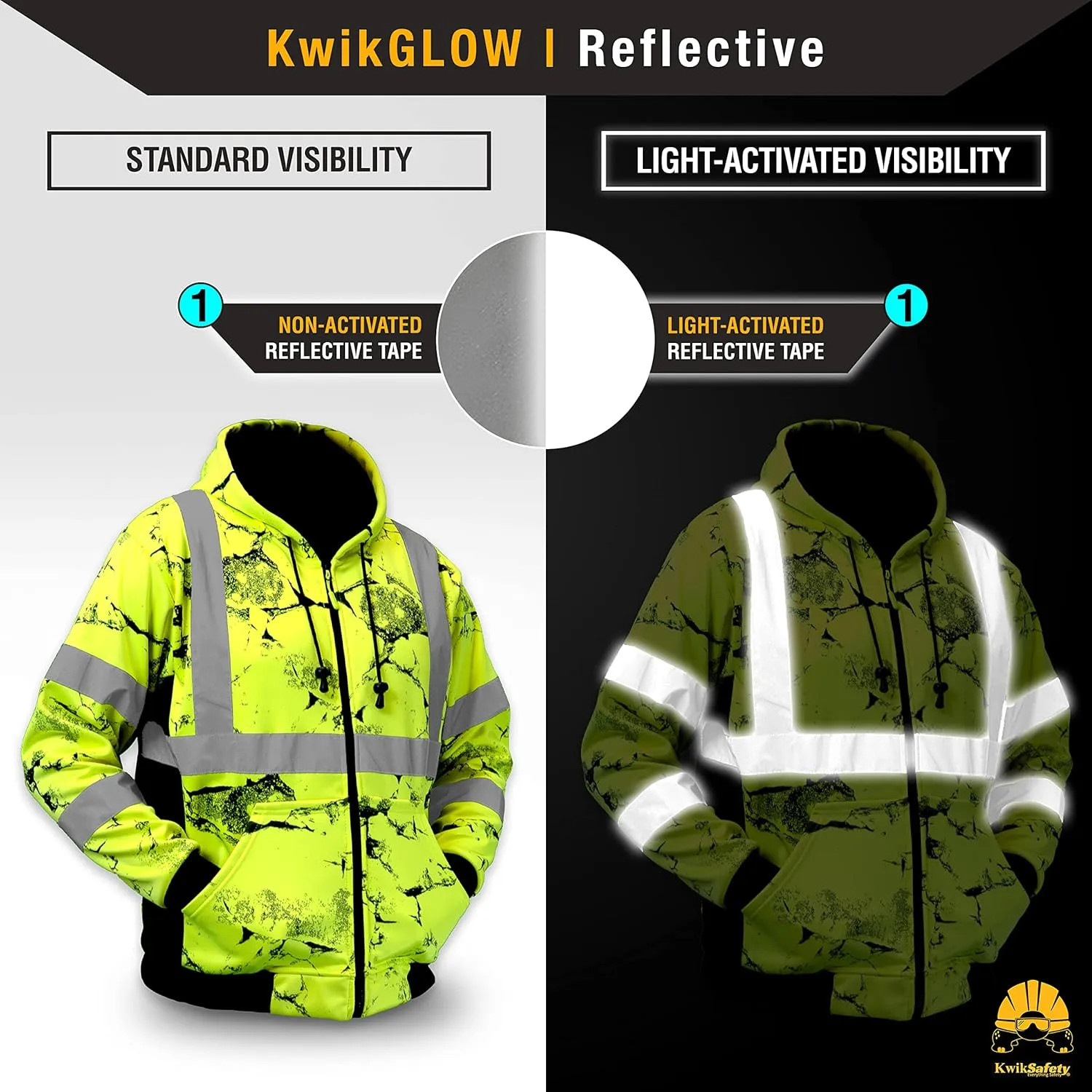 KwikSafety - Charlotte, NC - Men's Fleece Safety Hoodie | PPE Hi Vis Reflective Work Jackets