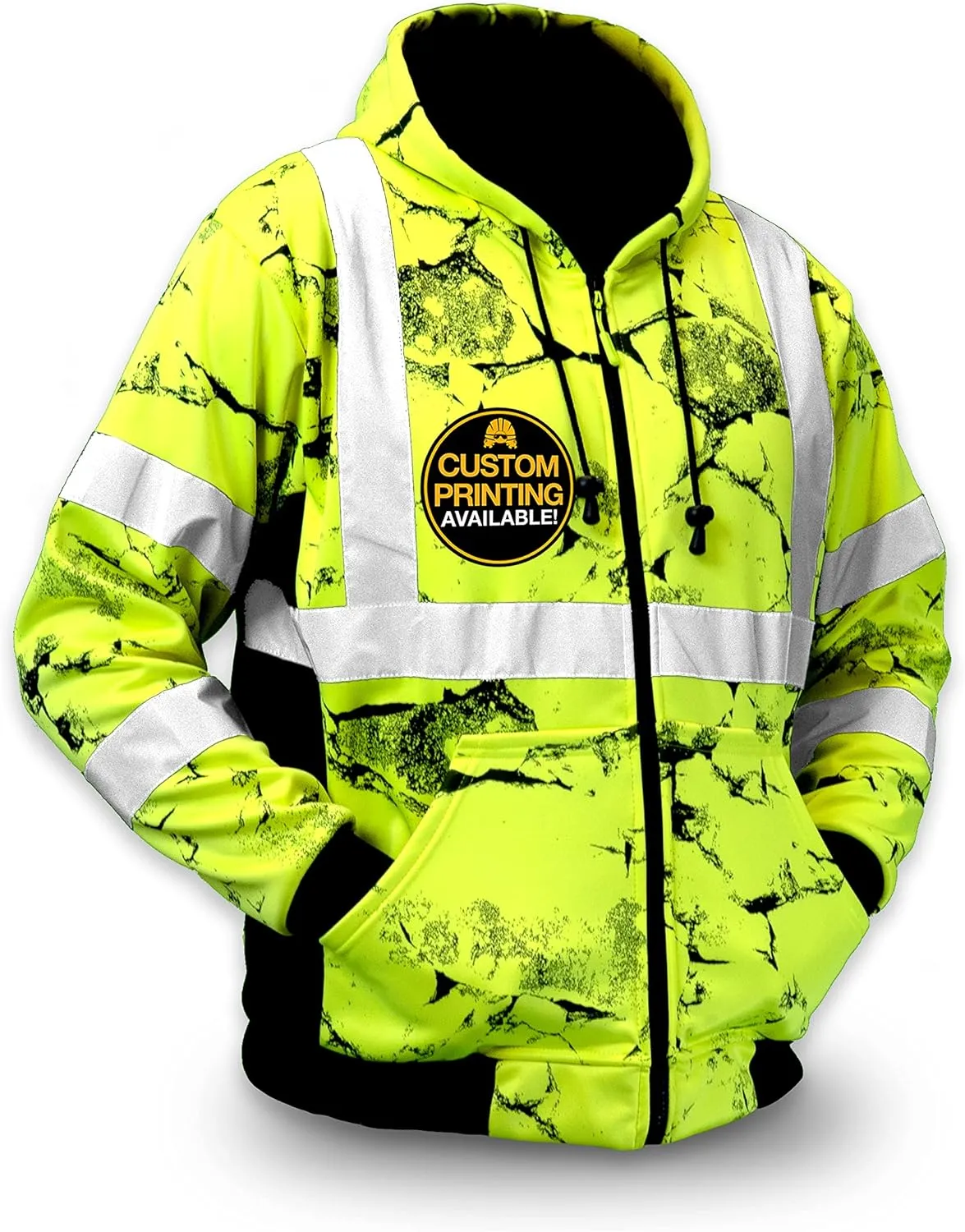 KwikSafety - Charlotte, NC - Men's Fleece Safety Hoodie | PPE Hi Vis Reflective Work Jackets