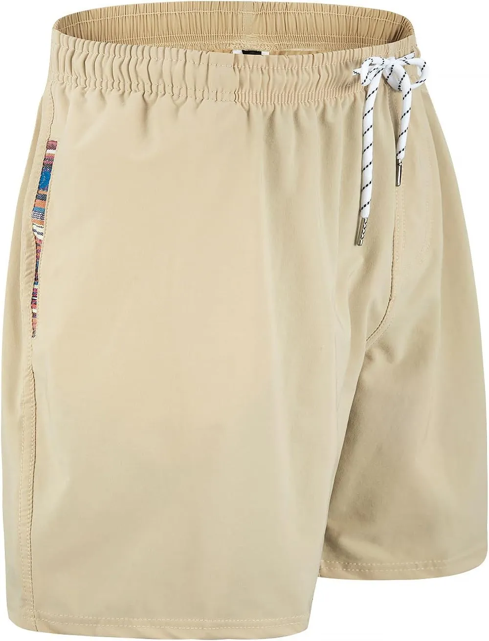 Loopory Mens Casual Shorts-Drawstring Summer Beach Stretch Twill Golf Shorts-Anti-Wrinkle Fabric-5"&7"