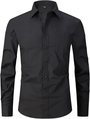 Men's French Cuff Dress Shirt Regular Fit Formal Business Button Down Shirt for Men Long Sleeve Random Cufflinks