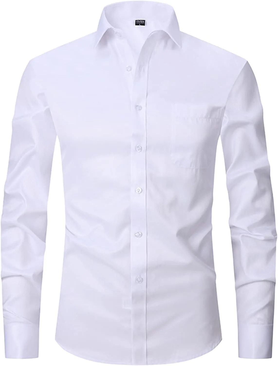 Men's French Cuff Dress Shirt Regular Fit Formal Business Button Down Shirt for Men Long Sleeve Random Cufflinks