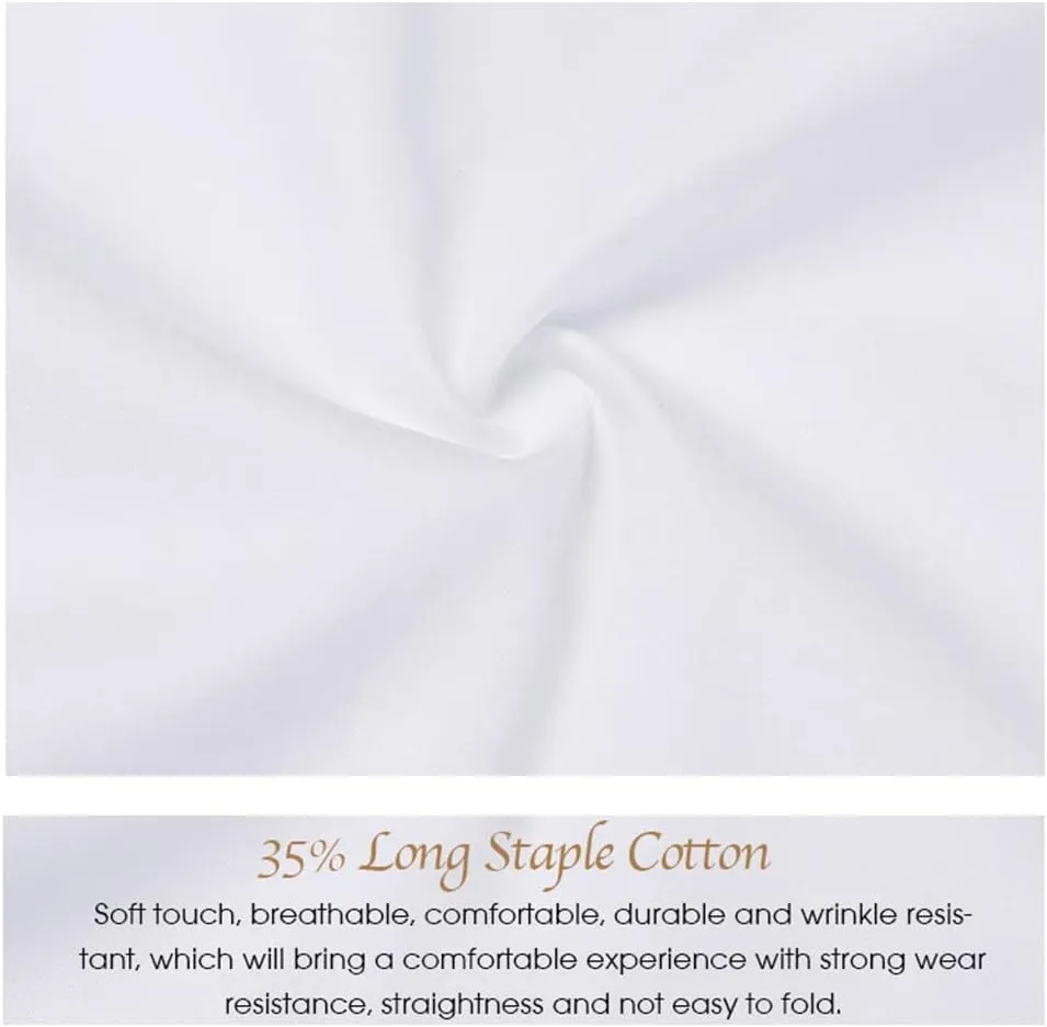 Men's French Cuff Dress Shirt Regular Fit Formal Business Button Down Shirt for Men Long Sleeve Random Cufflinks