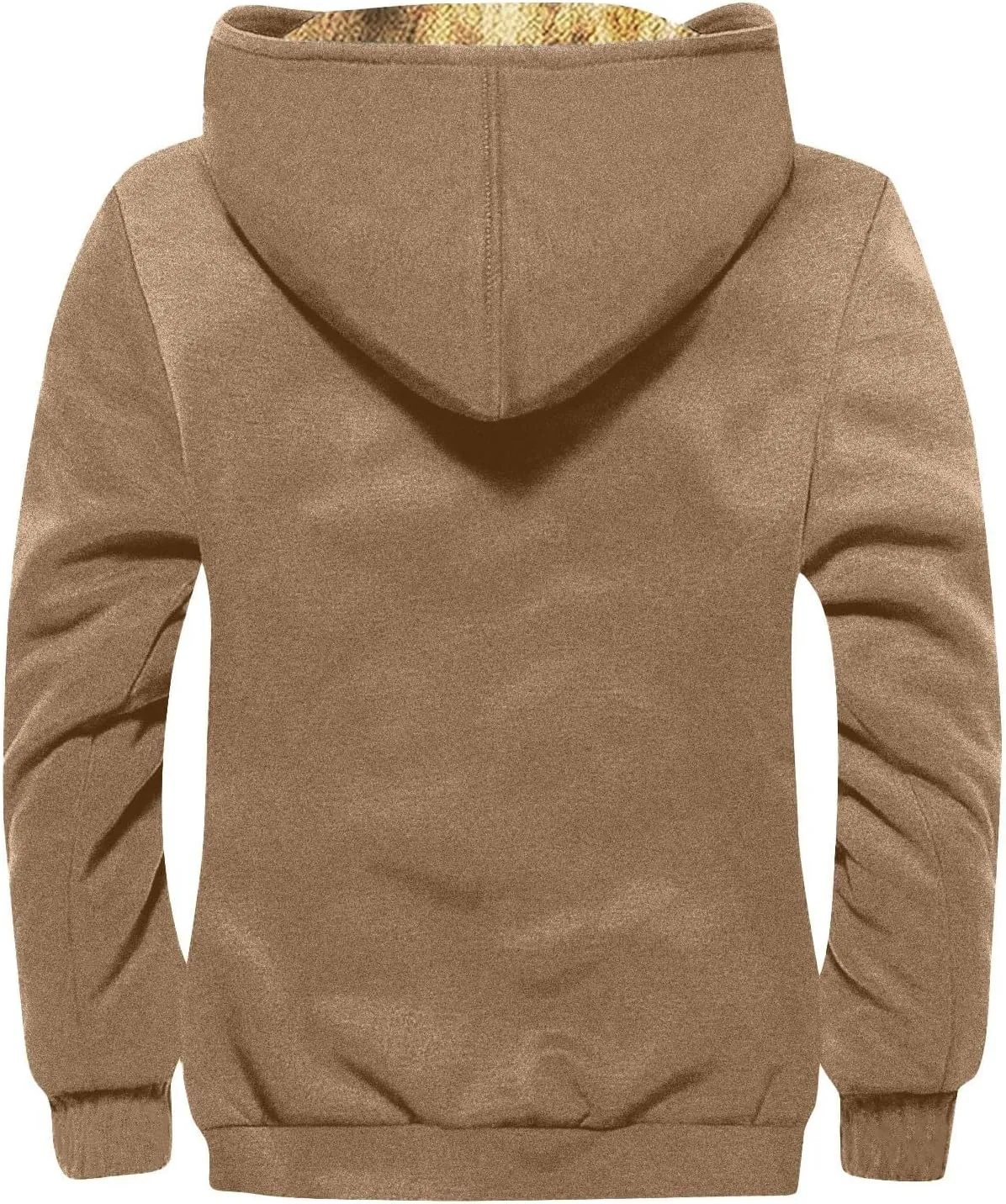 Mens Vintage Fleece Jacket Sherpa Lined Winter Coats Parka Warm Over Outerwear Windproof Casual Hoodies with Pocket