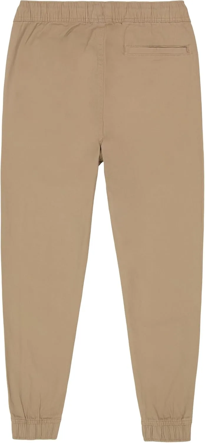 Nautica Boys' School Uniform Jogger Pants, Elastic Waistband with Drawstring Closure, Stretch Twill Fabric