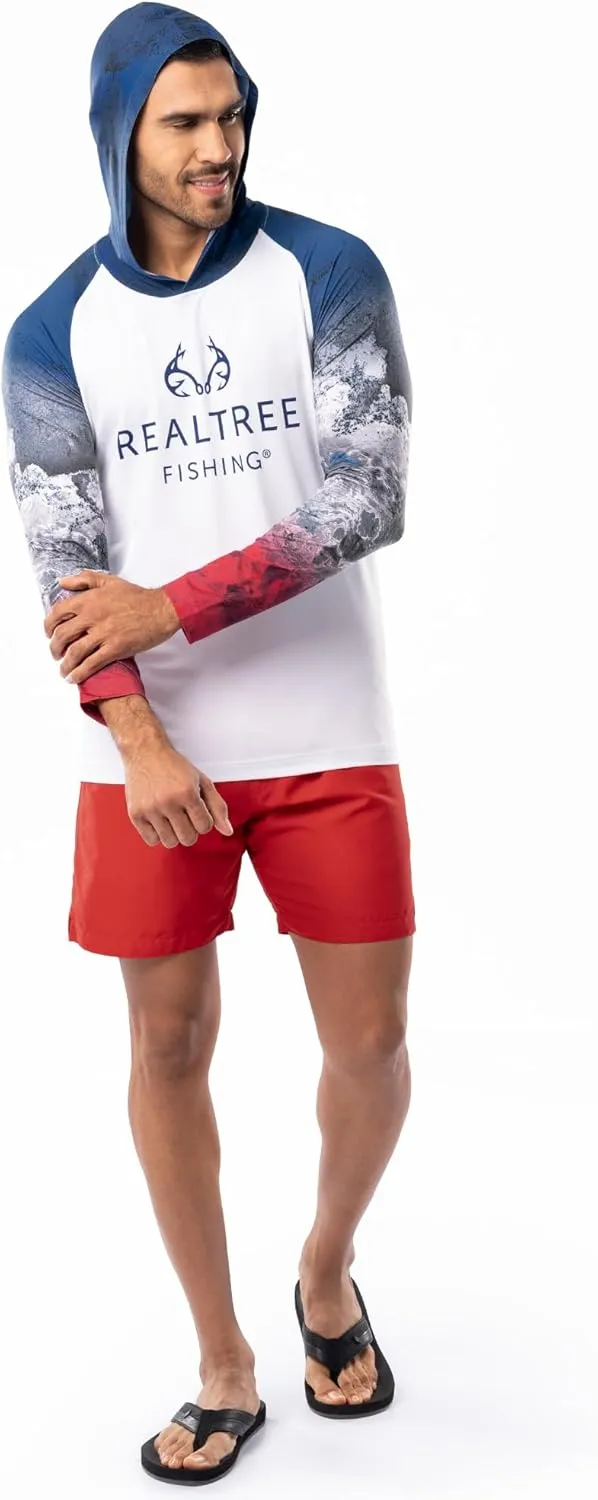 Realtree Men's Long Sleeve Patriotic Performance Fishing Hoodie