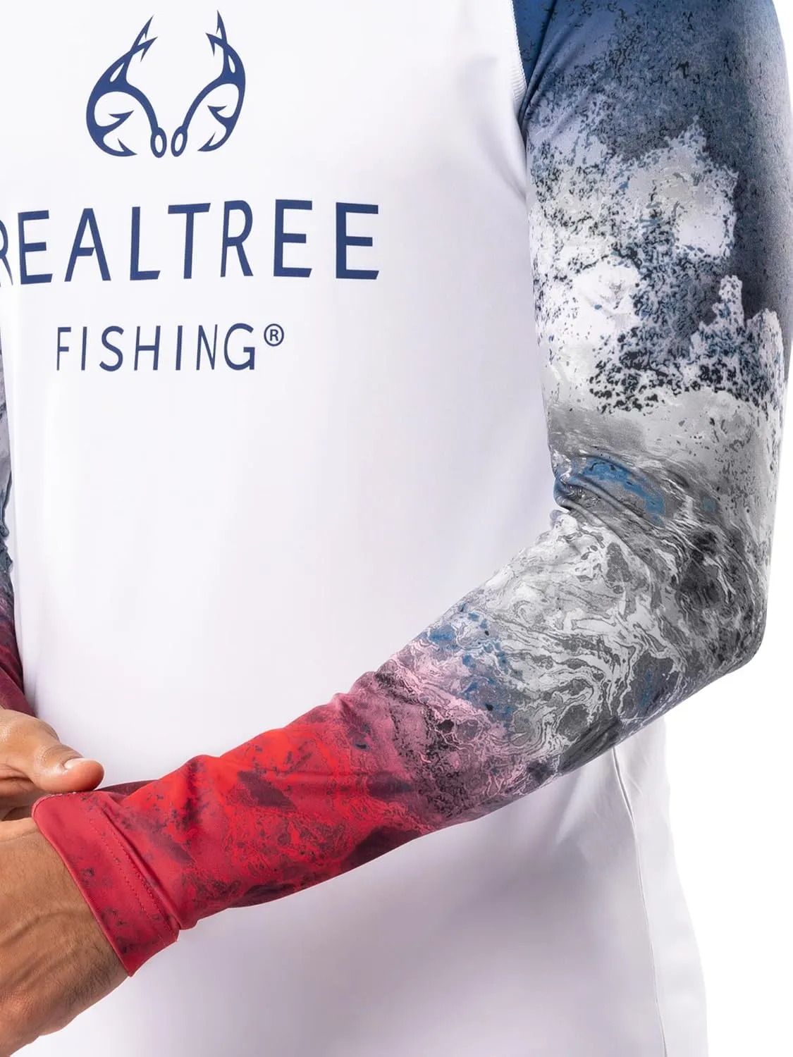 Realtree Men's Long Sleeve Patriotic Performance Fishing Hoodie