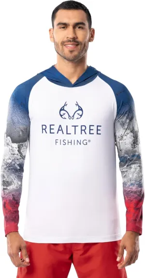 Realtree Men's Long Sleeve Patriotic Performance Fishing Hoodie