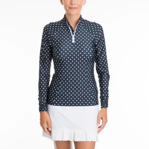 Sara Navy Dotty Top