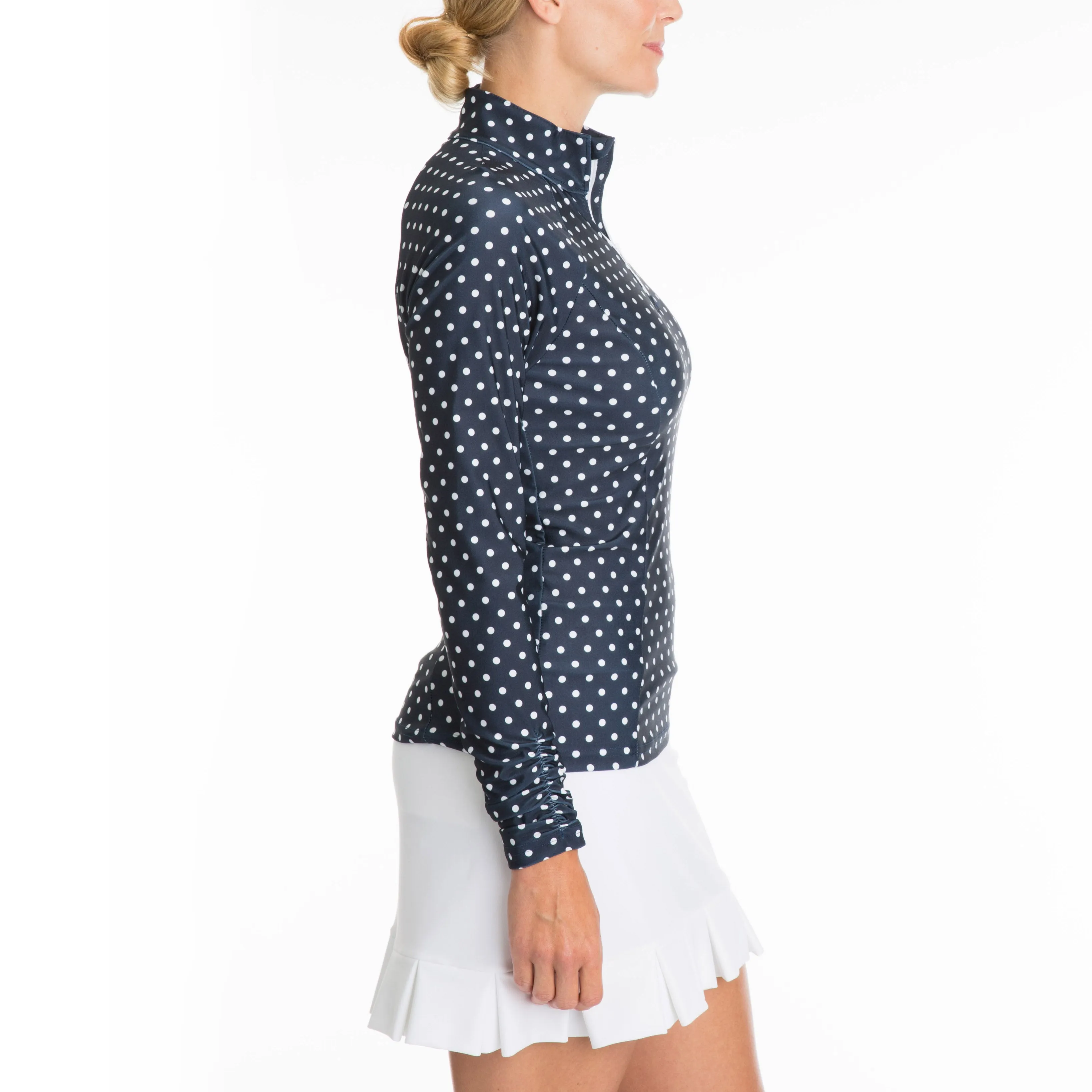 Sara Navy Dotty Top