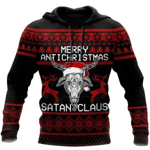 Satanic Claus Hoodie For Men And Women, Christmas Hoodie, X Mas Hoodies