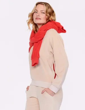 Side Zip Sweatshirt, Macadamia