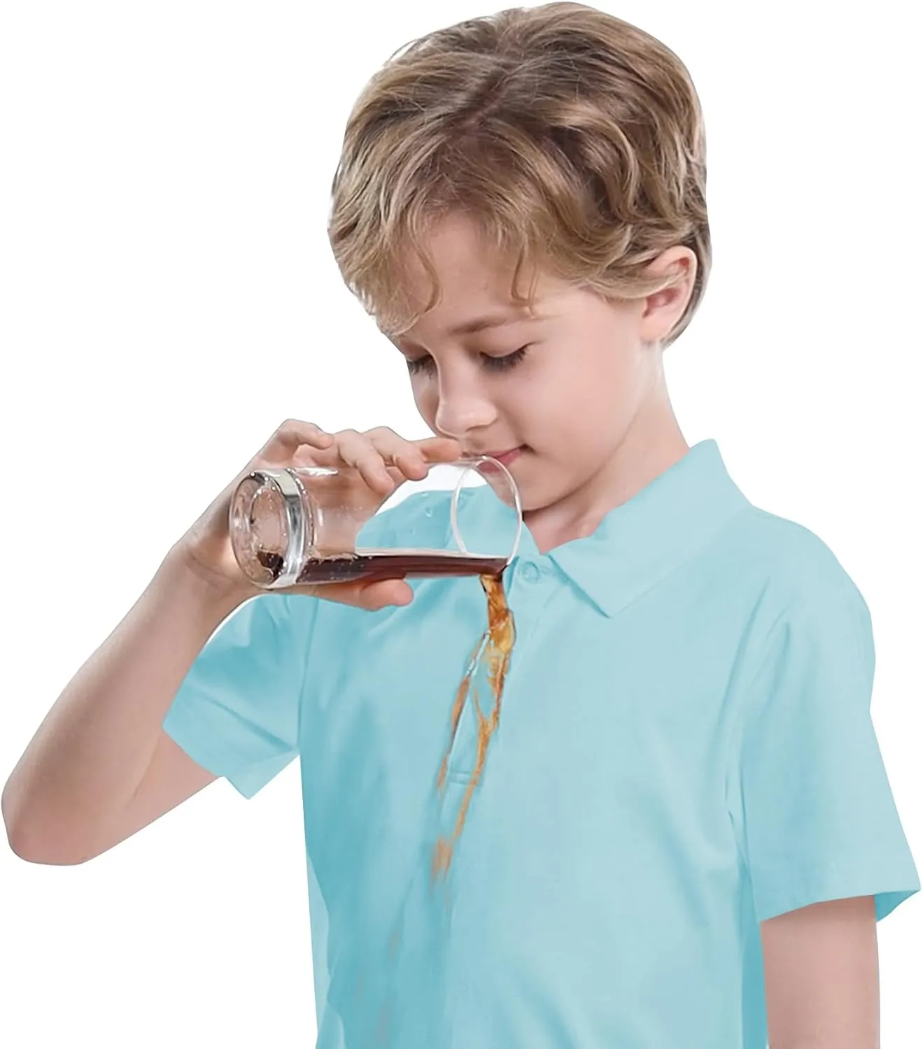 Toddler to Youth Stain Resistant Polo Shirts Kids Collared Golf T-Shirt School Uniform for Boys and Girls