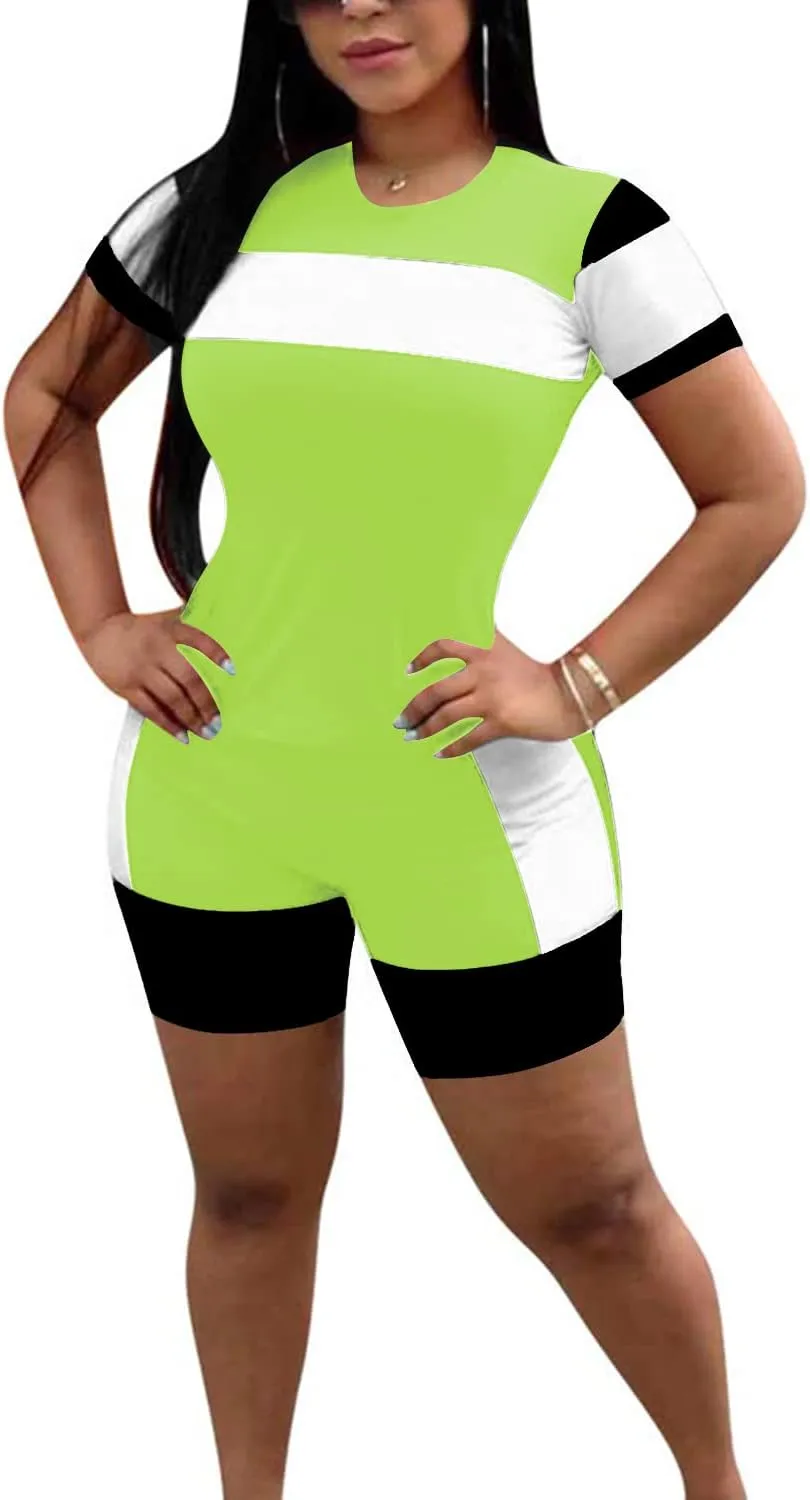 TOPONSKY Womens 2 Piece Sports Outfit Tracksuit Shirt Shorts Jogger Bodycon Sets
