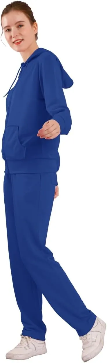 Tracksuit Sets for Women 2 Piece Lightweight Sweatsuit Casual Zip Up Hoodie and Sweatpant Jogging Suit Set