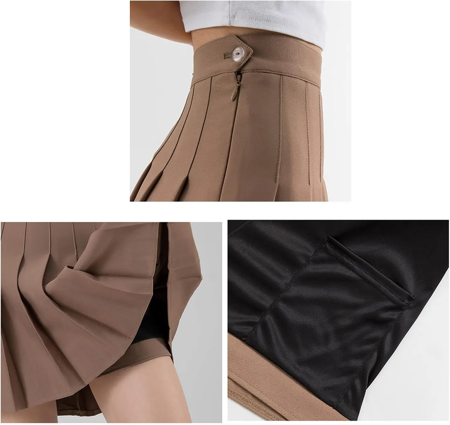 Women Girls high Waisted Pleated Skater Tennis School Skirt Uniform Skirts