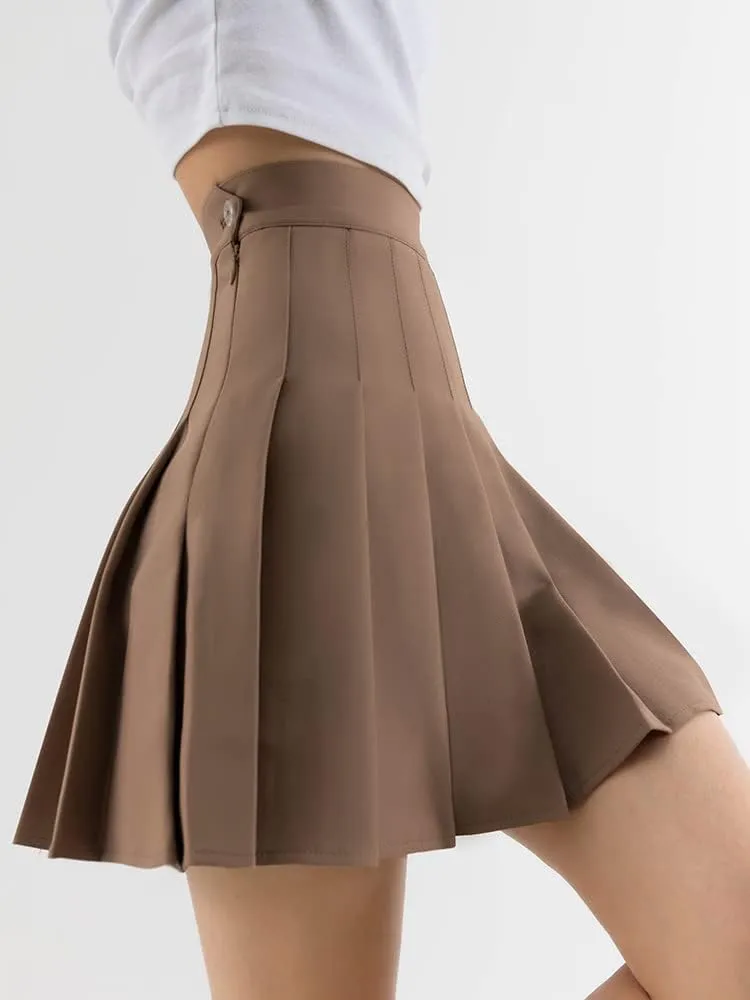 Women Girls high Waisted Pleated Skater Tennis School Skirt Uniform Skirts